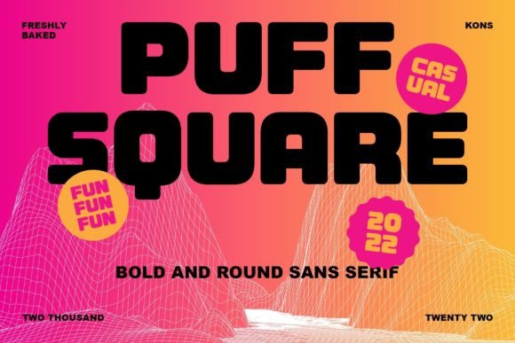 Puff Square: A Playful Display Font for Small Business Branding
